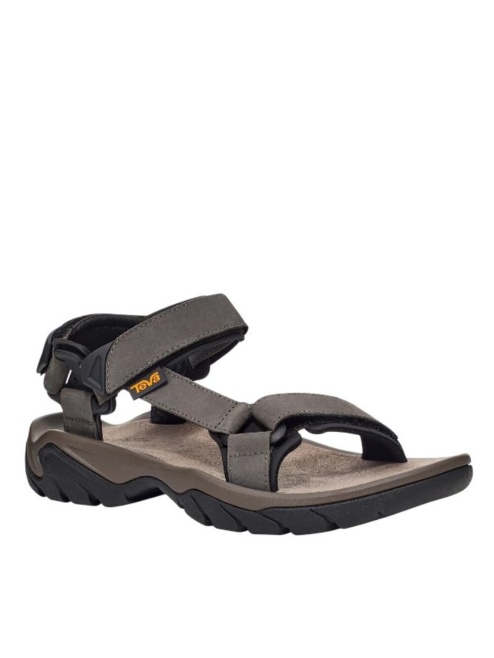 Teva Men's Gray Black Terra Fi 5 Universal Leather Trekking Sandal Size 11.5